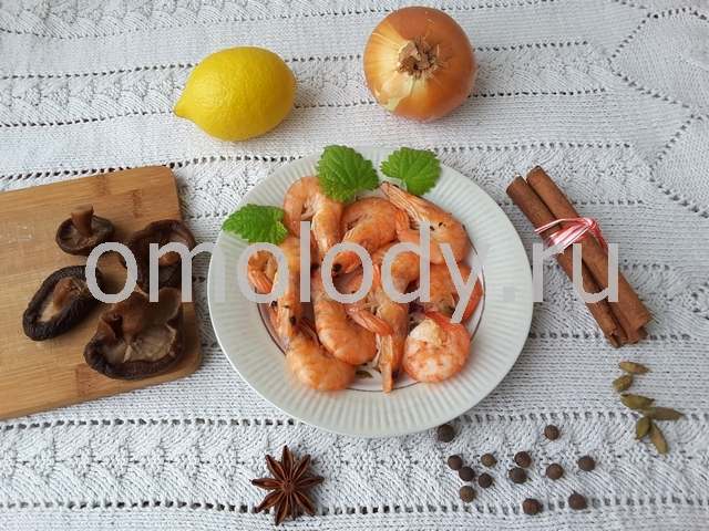 блюда с креветками и грибами