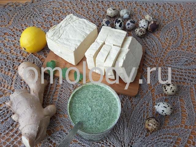 Тофу в зеленом кляре