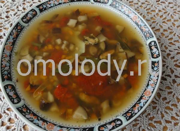 суп с мидиями и грибами Шиитаке