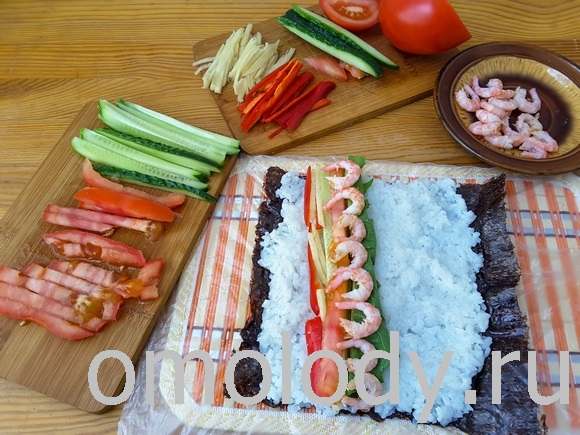 Рецепт суши с киноа и креветками