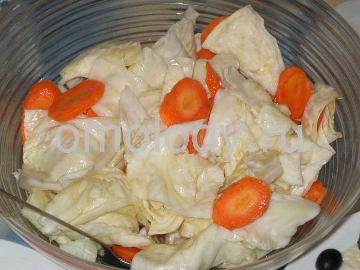 Cabbage salad with garlic