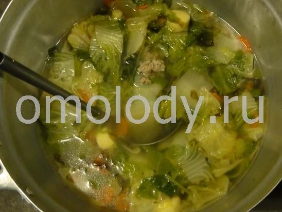 Суп с крапивой и пекинской капустой